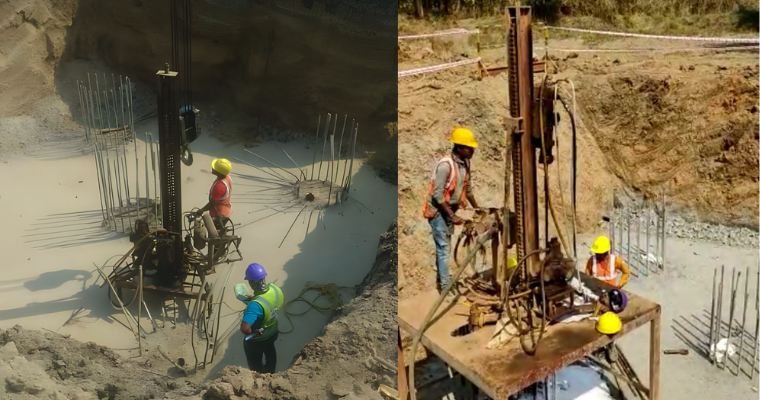 Cleaning of cross hole sonic logging tubes in a pile head