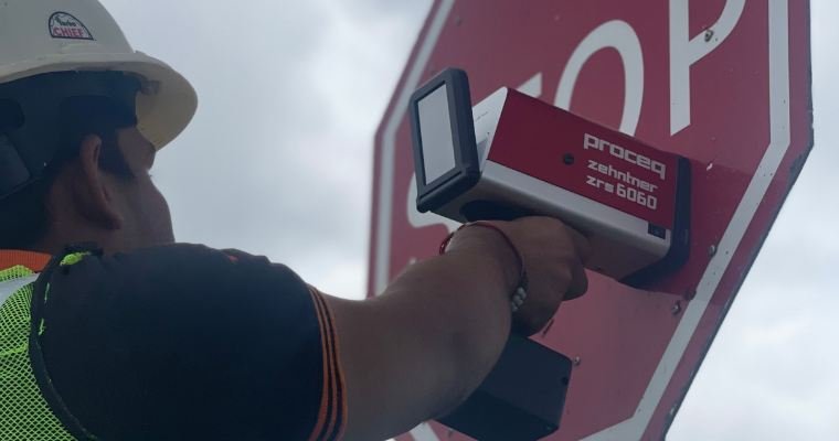 Retroreflectivity testing of road signboards and thermoplastic markings